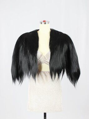 Vintage 40's 50's A.WURM FINE FURS Black Fur Chubby Crop Kate Moss Jacket, XS